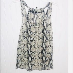 Sheer Snakeskin Print Tank Size S